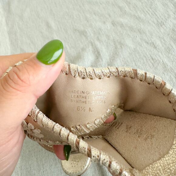 Jack Rogers Gold Marbella Wedge Sandal - 6.5 - Picture 5 of 7